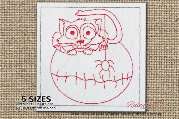Cat with Ball: A Festive Embroidery Design Review