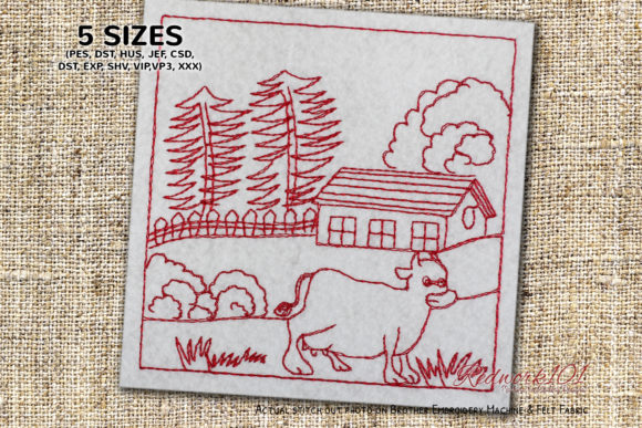 Cow in Village: A Festive Farm Design for Holiday Gifts