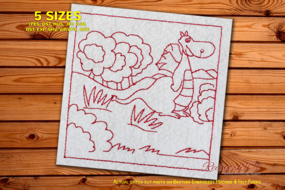 Dragon in Jungle Redwork: A Seller's Review