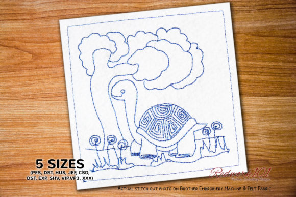 Walking Cartoon Turtle Redwork: A Designer's Review